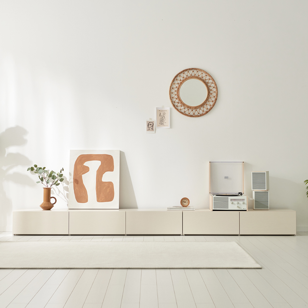 조은 거실장 1800 화이트 낮은 티비다이 tv장 장식장