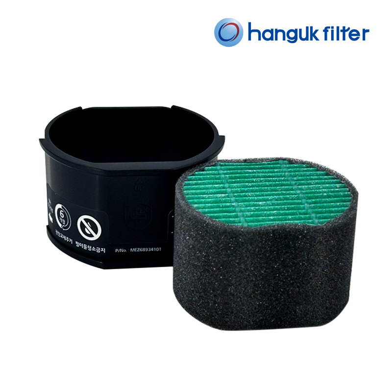 [호환] 한국필터 엘지 미니 공기청정기 필터 퓨리케어 원형 리필용 2개세트 휴대용 (PFDMNB01)