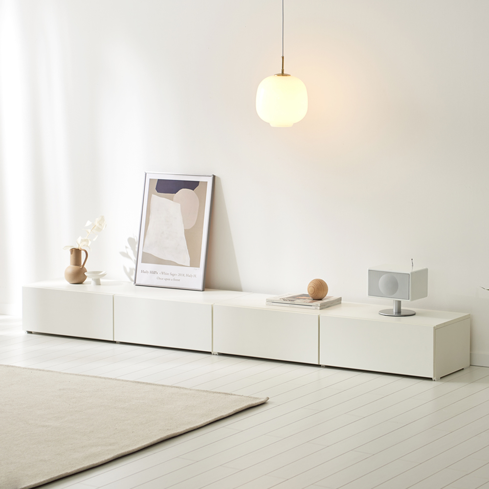 조은 거실장 1800 화이트 낮은 티비다이 tv장 장식장