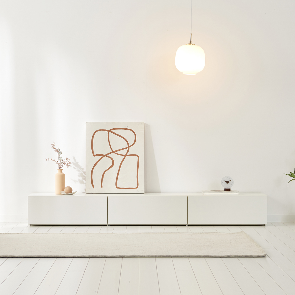 조은 거실장 1800 화이트 낮은 티비다이 tv장 장식장