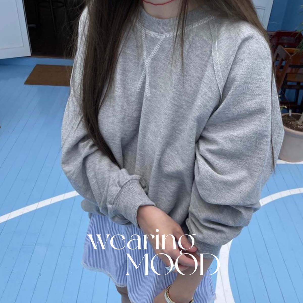 아웃핏 퍼블릭 티셔츠 썸머 나그랑 맨투맨 여리핏 긴팔 그레이 티