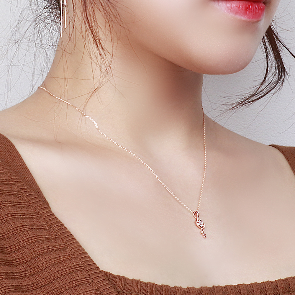 14k 18k 눈꽃 열쇠 펜던트 큐빅 꽃잎 키 체리 목걸이 통과형 이미지 8