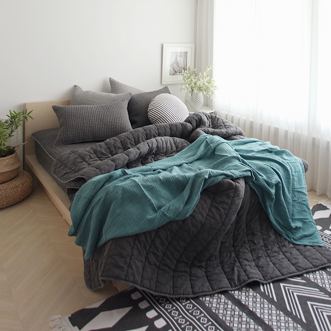 소프트 피그먼트 줄누빔 패드 아이방 순면 사계절패드