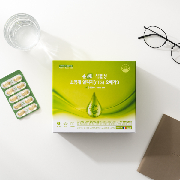 바른뉴트리 순 식물성 초임계 알티지 오메가3 1000 임산부 DHA 60캡슐, 1개