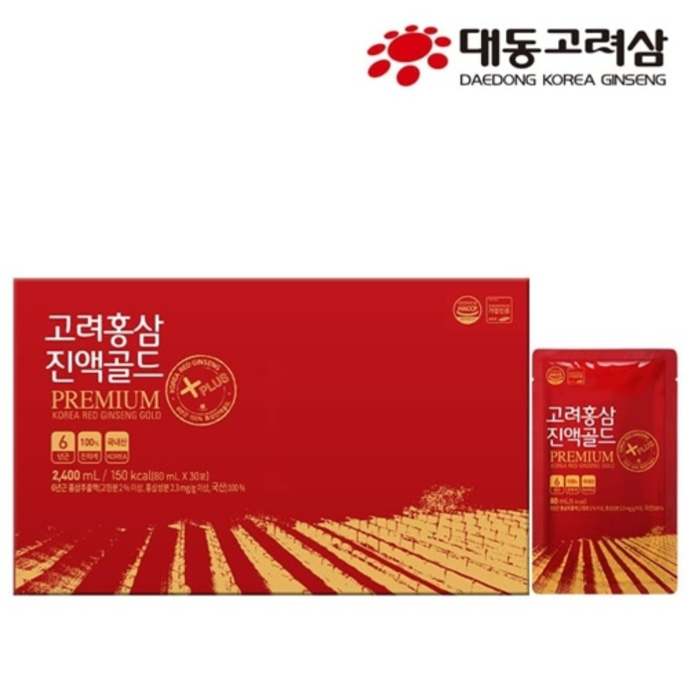 대동고려삼 고려 6년근 홍삼 100% 진액 80ml x 30포 첨가물NO 농축액 추출액 제품 이미지