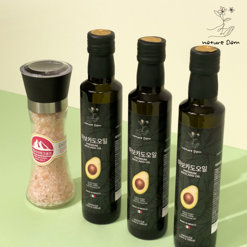 네이처담 아보카도오일 250ml 2병 히말라야 핑크솔트 200g 2병 선물세트 효능 먹는법 - 상세 이미지 5