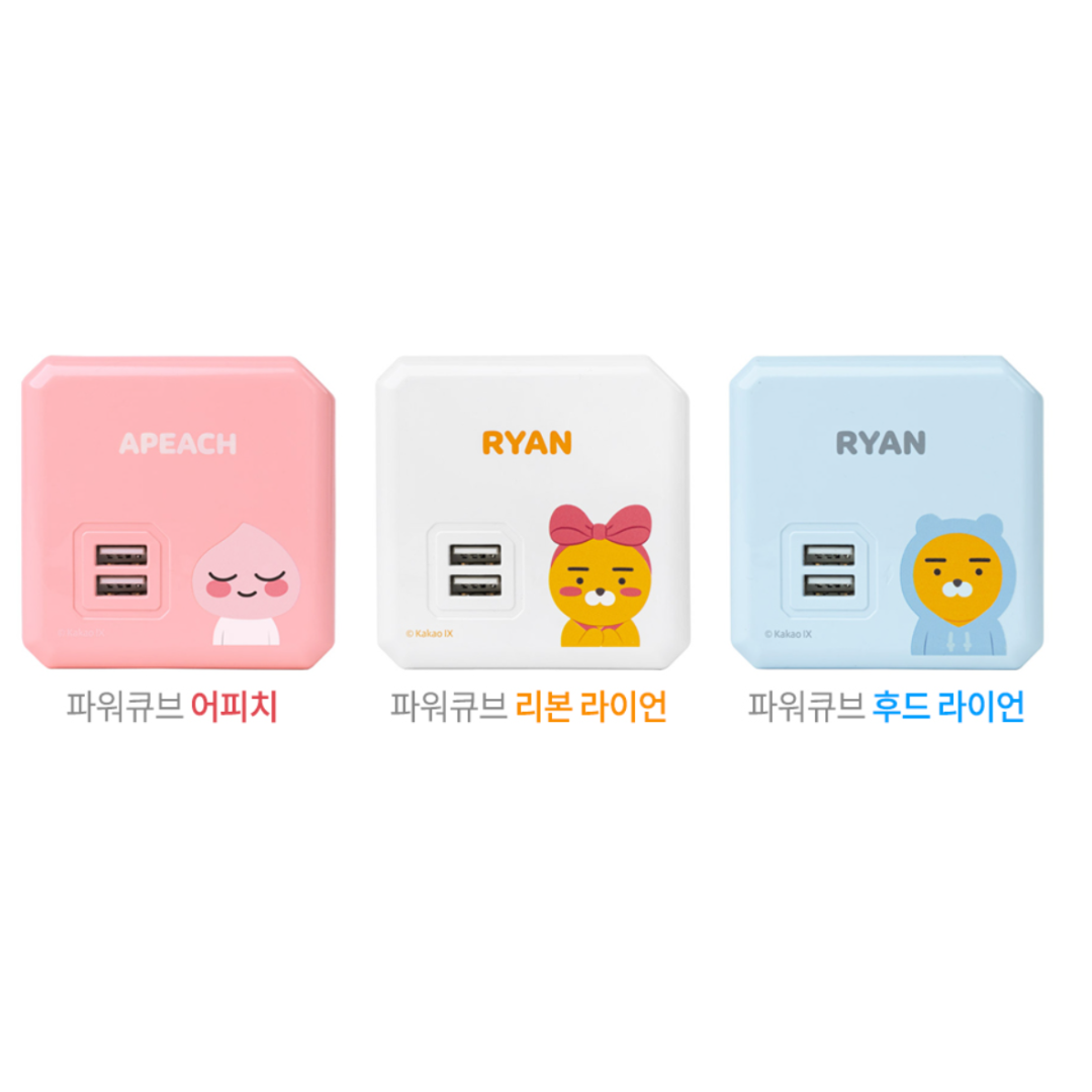 선없는 큐브 멀티탭 파워큐브 4000W 고용량 카카오 어피치 라이언 디자인 USB포트 멀티탭 이미지 7