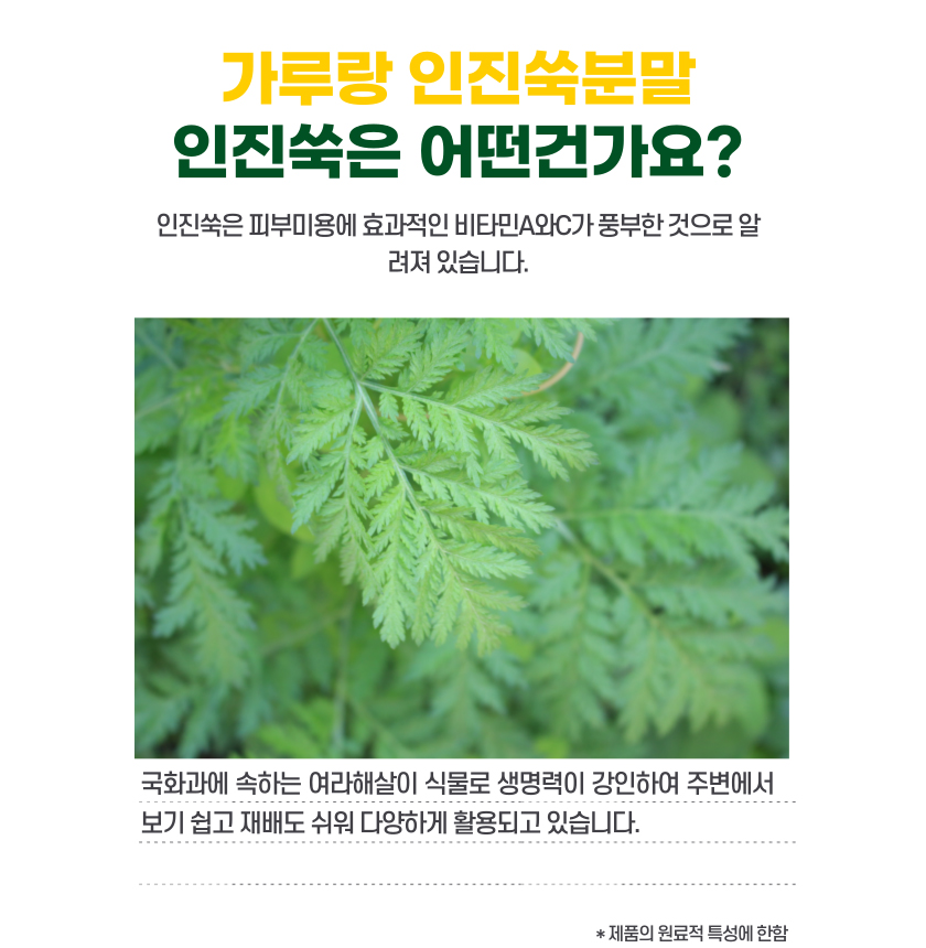 국산 인진쑥 분말 첨가물없는 100%건조 말린 쑥차 가루 파우더 - 상세 이미지 3