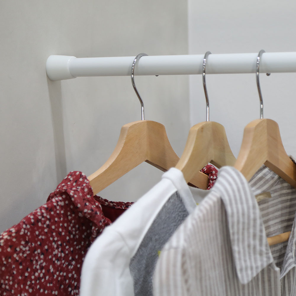 무타공 압축봉 40~70cm 화이트 커튼봉·옷장정리·틈새활용