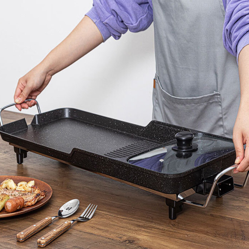 전기그릴 와이드 가정용 고기 전기불판 대형 팬 삼겹살 불판 전골팬 멀티