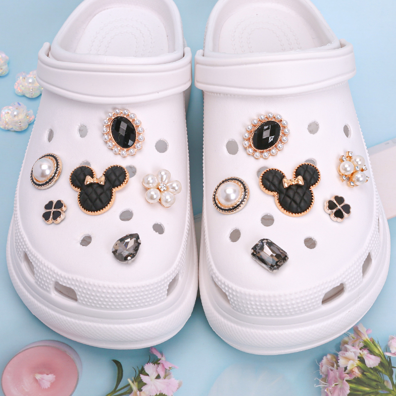 크록스 지비츠 파츠 세트 왕 리본 보석 자비츠 참 신발 꾸미기 악세사리 장식 1SET