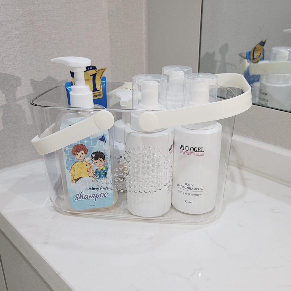 투명 목욕 바구니 물빠짐 가방 수영 샤워 목욕탕 바구니