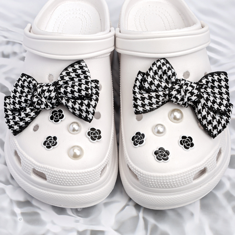 크록스 지비츠 파츠 세트 왕 리본 보석 자비츠 참 신발 꾸미기 악세사리 장식 1SET