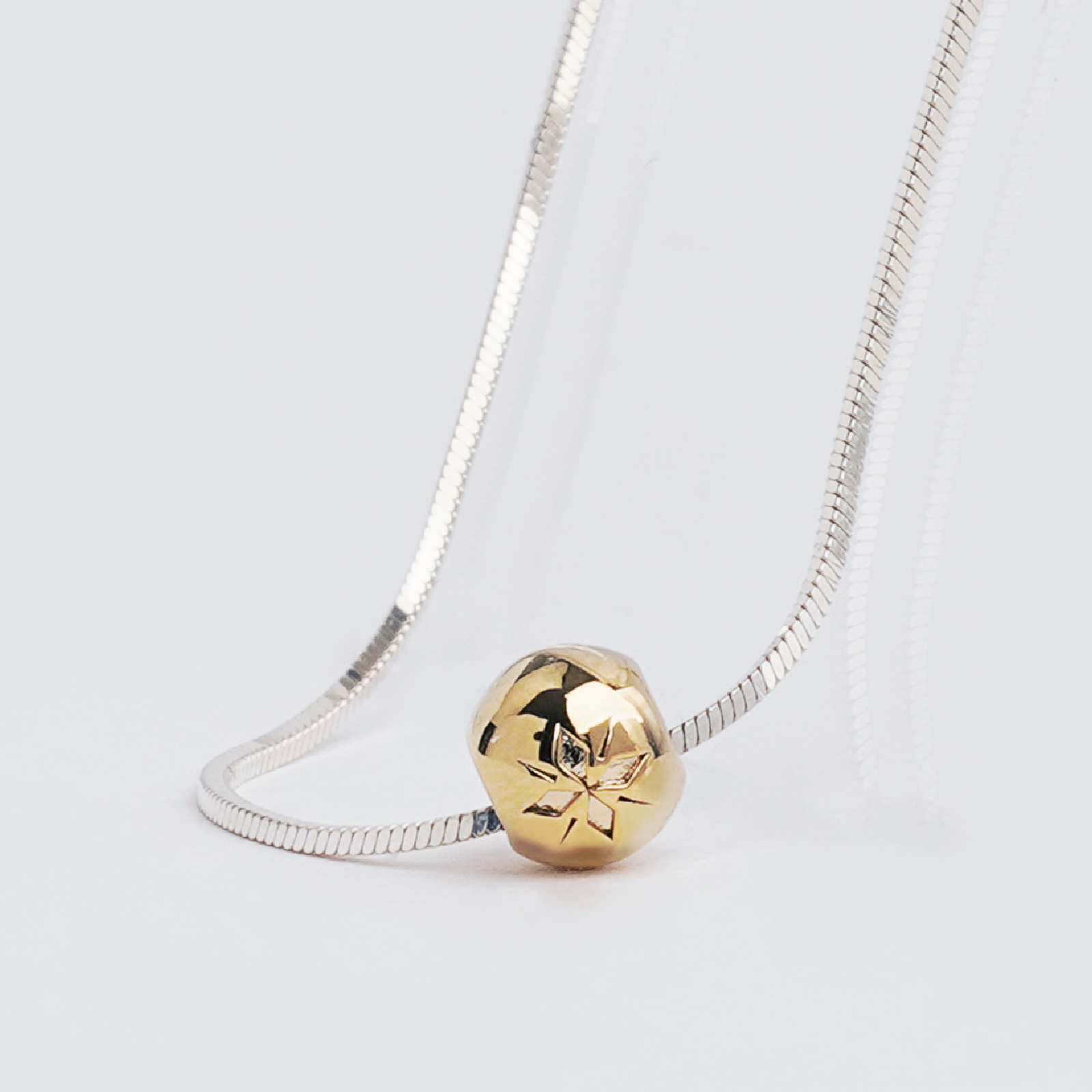 델릭서 실버 볼 뱀줄 체인 목걸이-유기견 후원 기부 은 남자 여자 학생 우정 커플 - 상세 이미지 4