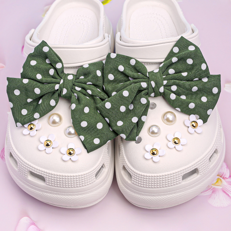 크록스 지비츠 파츠 세트 왕 리본 보석 자비츠 참 신발 꾸미기 악세사리 장식 1SET