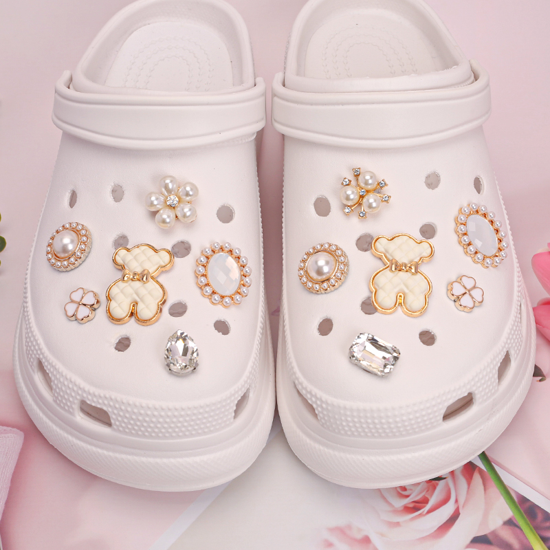 크록스 지비츠 파츠 세트 왕 리본 보석 자비츠 참 신발 꾸미기 악세사리 장식 1SET