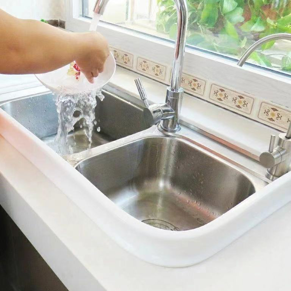 간편접착 실리콘 싱크대물막이 2M 싱크대 물받이가림막 물튀김방지