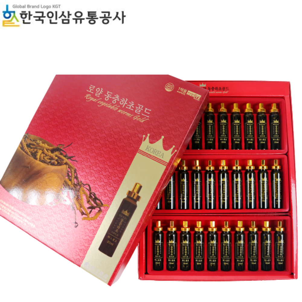 한국인삼유통공사 로얄 동충하초 골드 30병 x2박스 상황버섯 추출액 천궁 당귀 숙지황 제품 이미지