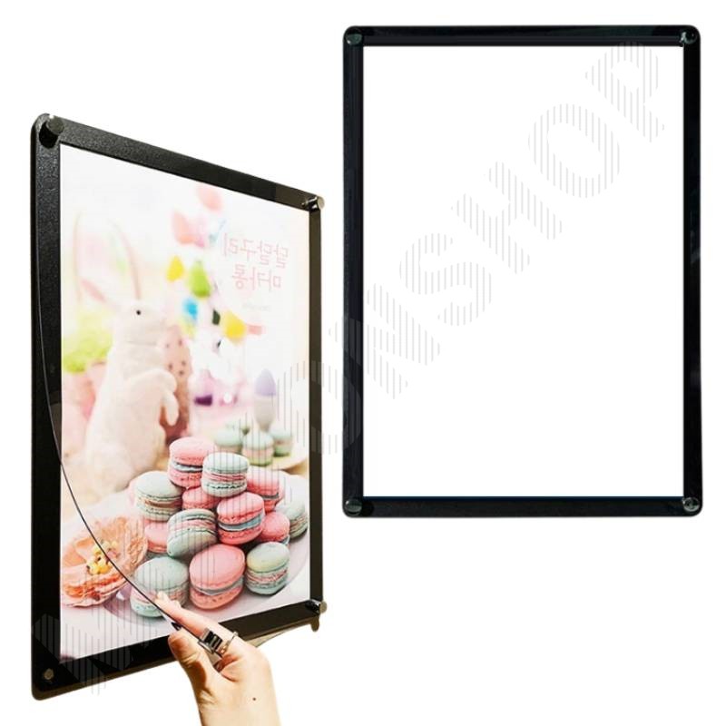 아크릴 다보액자 개폐형 A4 사이즈 자석 액자 BK 세로