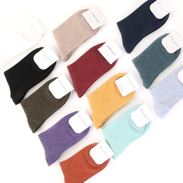 여성양말 학생 중목 무지 국산 교복 흰양말 5+5