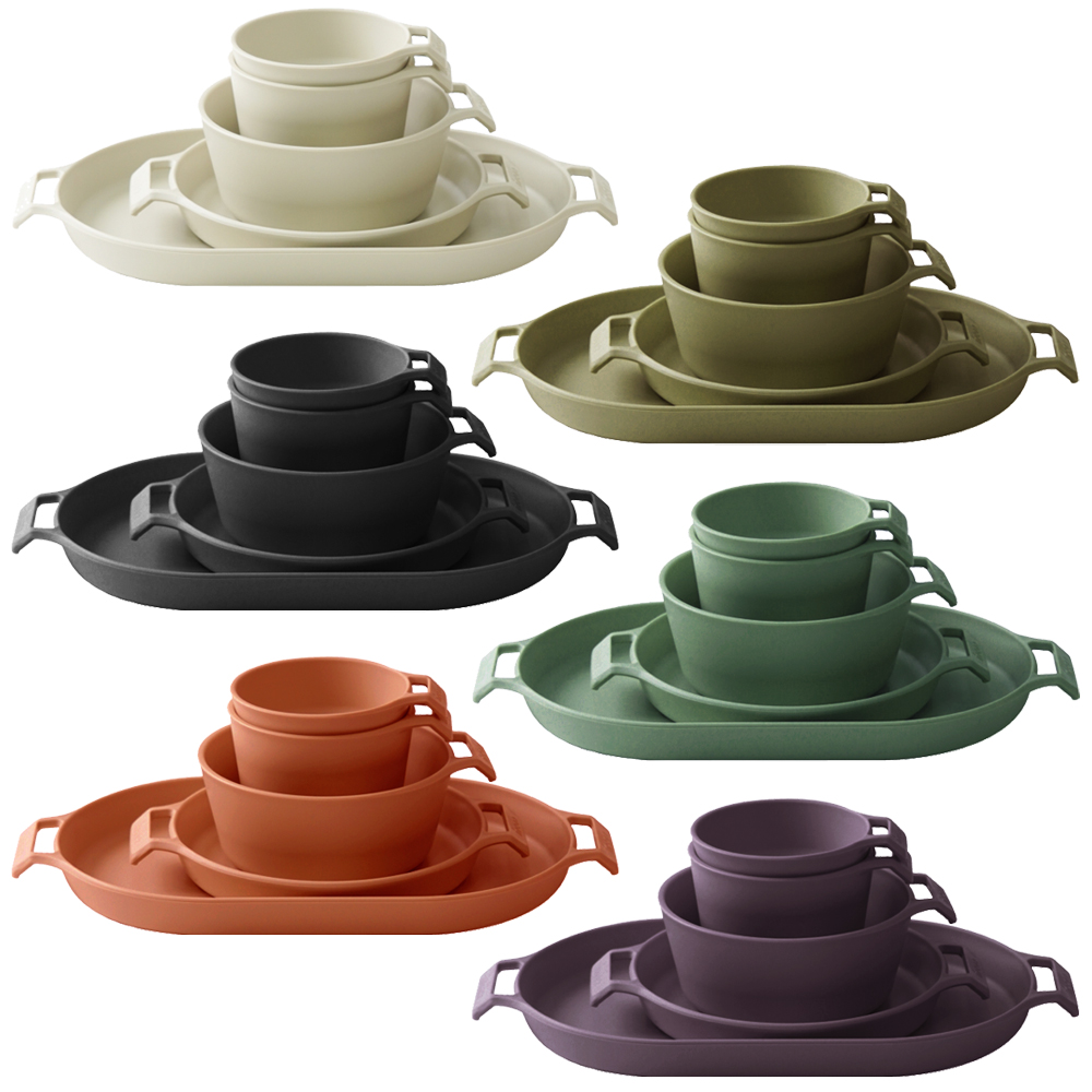 800도씨 캠핑 식기 세트 BPA 프리 접시 그릇 컵