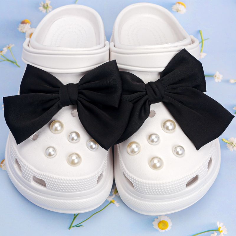 크록스 지비츠 파츠 세트 왕 리본 보석 자비츠 참 신발 꾸미기 악세사리 장식 1SET