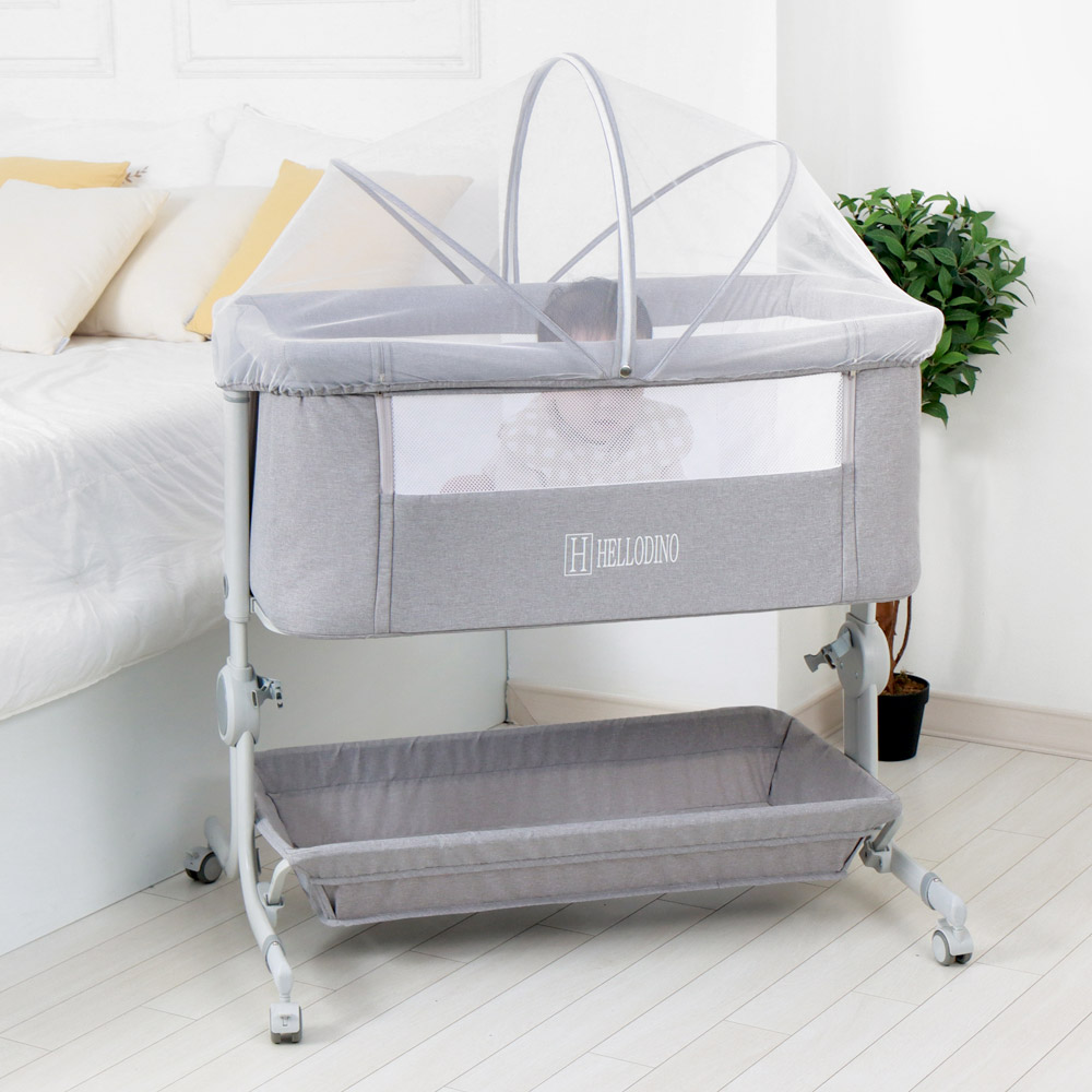 헬로디노 아기침대 프리미엄 Ver 이동식 접이식 신생아 침대