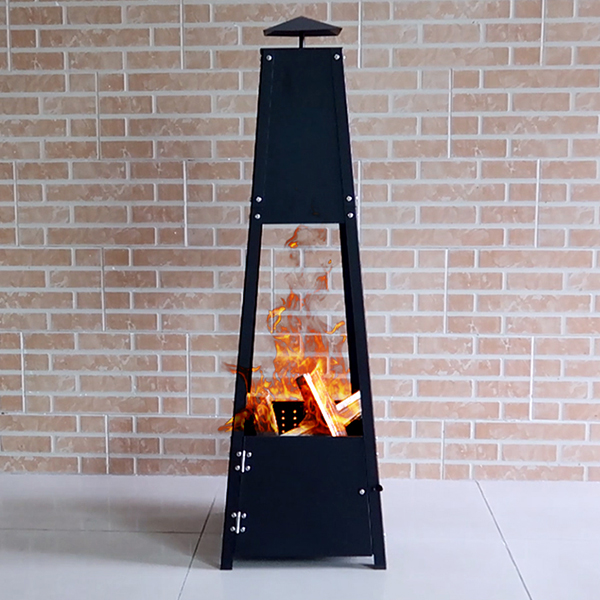 불멍화로대 감성 화목난로 캠핑 테라스 마당 펜션 야외 화로 피라미드형 멍캠핑