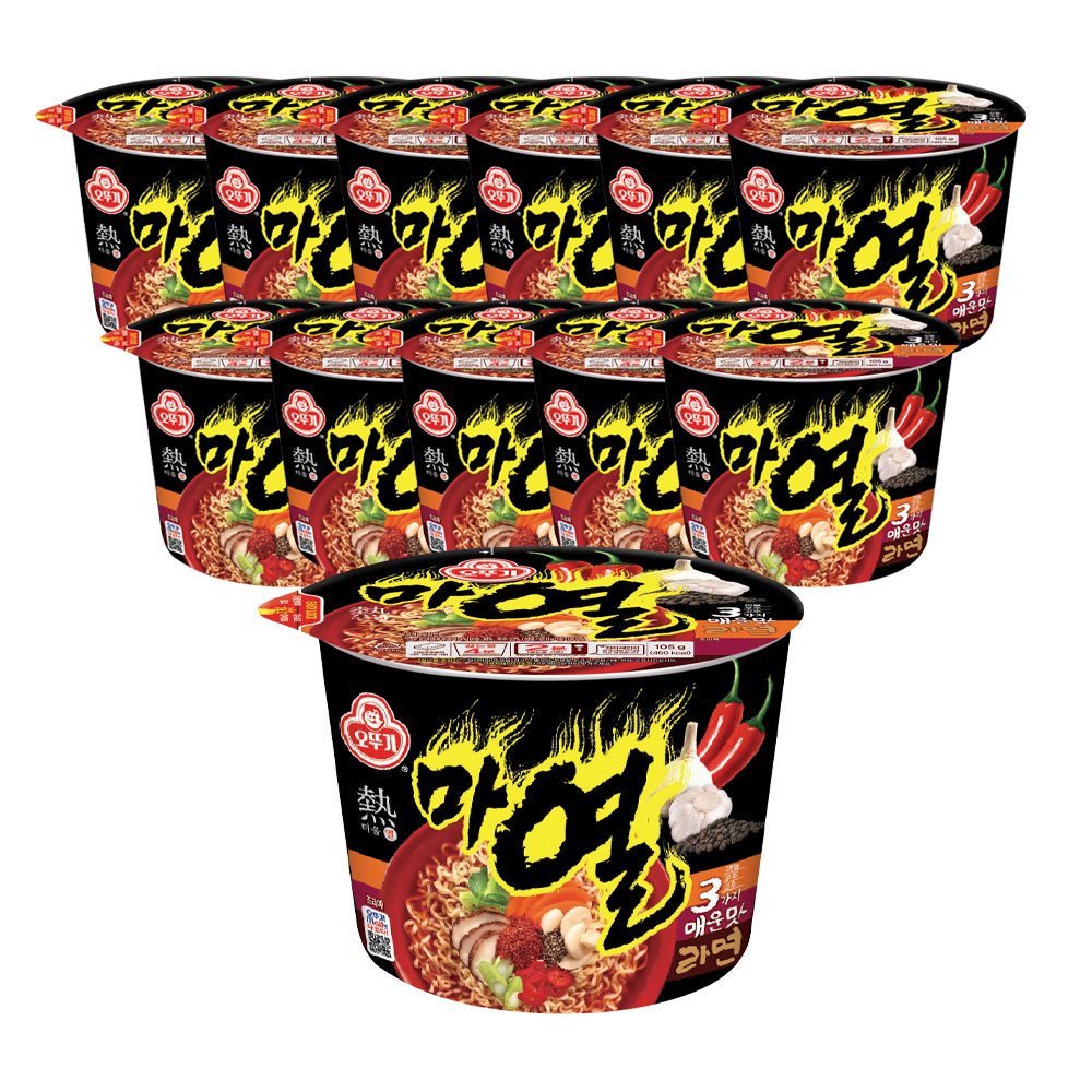 오뚜기 마열라면 큰컵라면 105g, 12개 - 메인 이미지