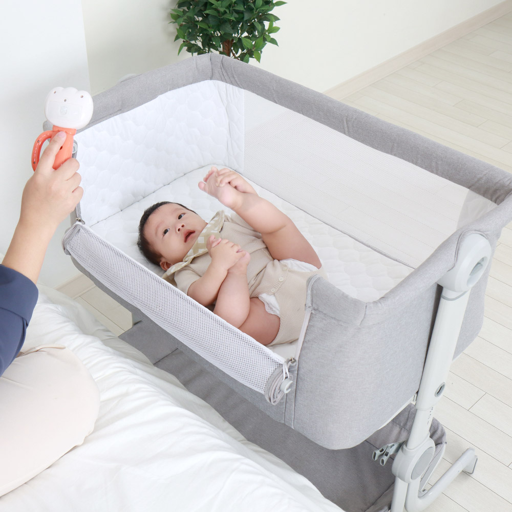 헬로디노 아기침대 프리미엄 Ver 이동식 접이식 신생아 침대