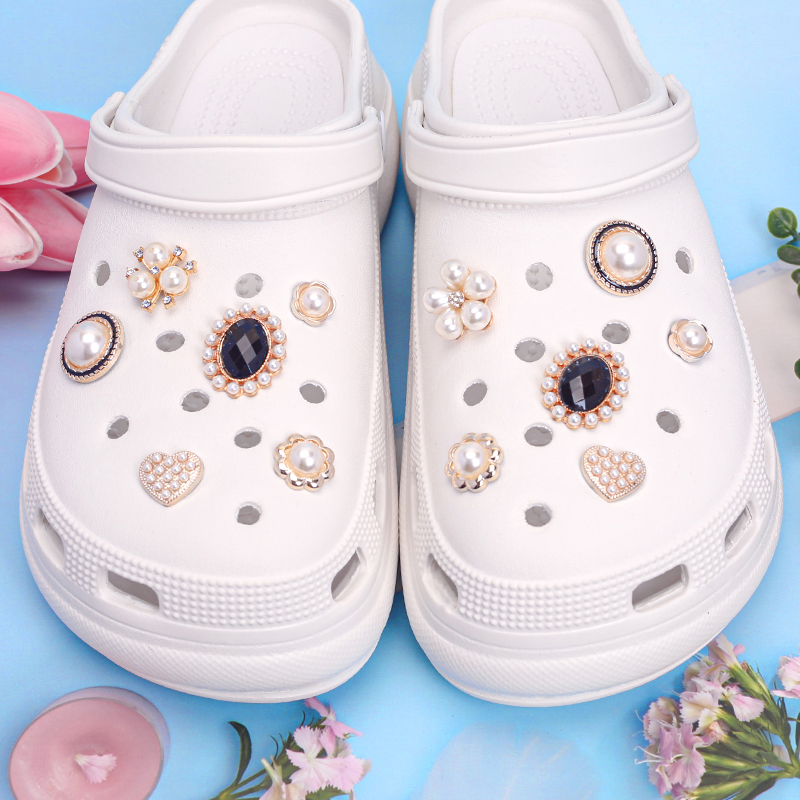 크록스 지비츠 파츠 세트 왕 리본 보석 자비츠 참 신발 꾸미기 악세사리 장식 1SET