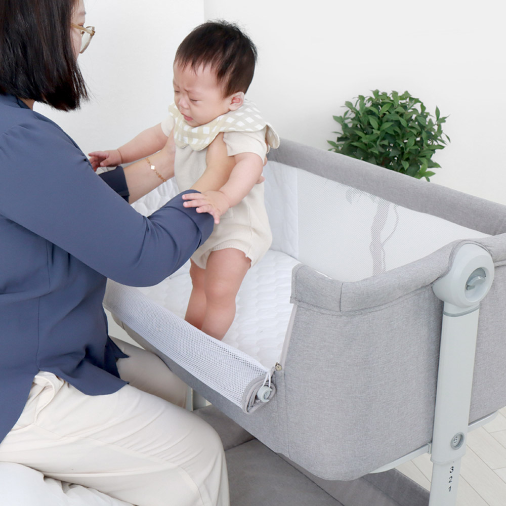 헬로디노 아기침대 프리미엄 Ver 이동식 접이식 신생아 침대