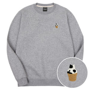 옥스타 남녀공용 쿠키크림냥 자수 특양면 맨투맨 착용 후기 | 사이즈/핏 총정리 - 상품 이미지 4