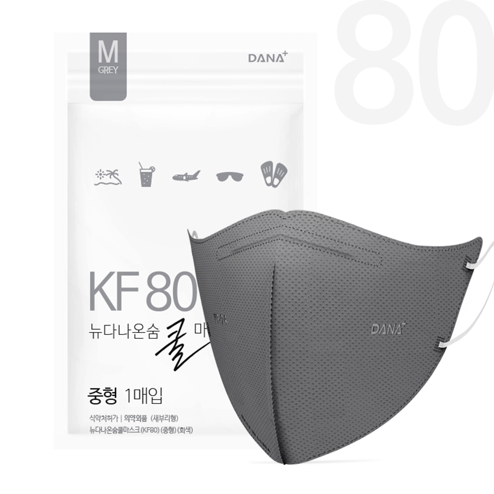 뉴 다나 온숨 쿨 새부리형 컬러마스크 KF80 중형 50매 이미지 7