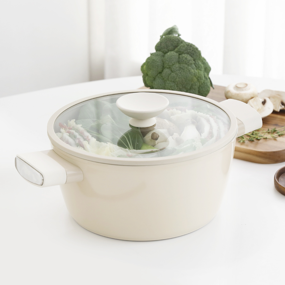 코지 크림 IH 풀 인덕션 냄비 전골 24cm - 상세 이미지 4