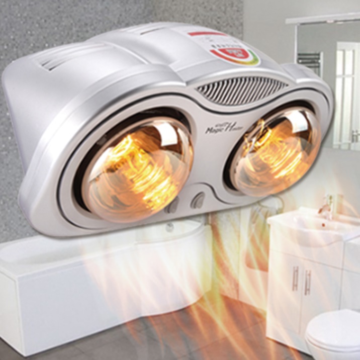 화장실 난방 겨울 히터 램프 욕실용 히터 화장실 온열기 2구