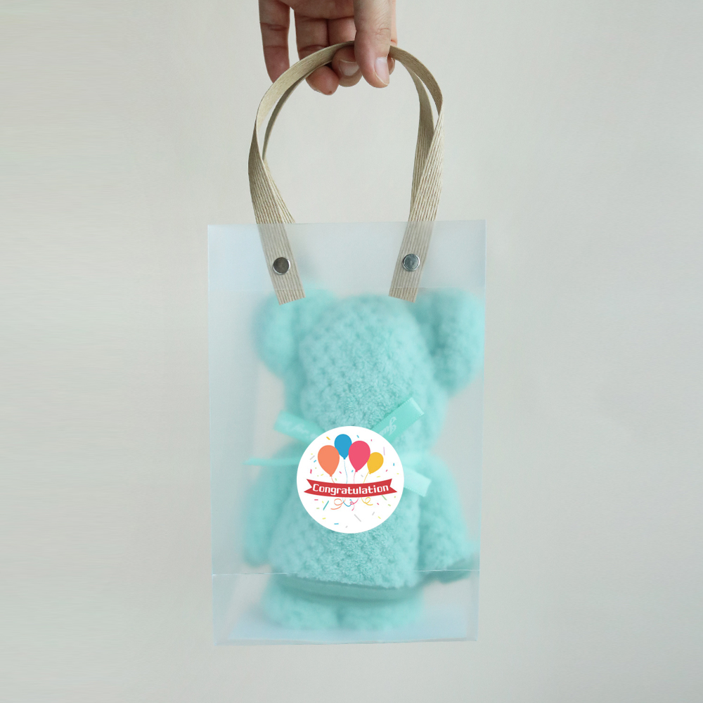 니즈엘 고리 수건 곰 타올(대) 75x35 어린이집 생일 답례품 반투명 가방(소) - 상세 이미지 4