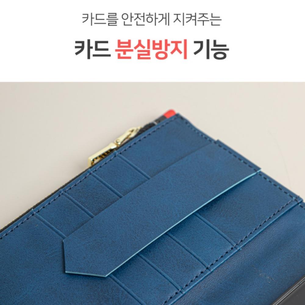 바체크 슬림 지퍼 다이어리 지갑 케이스 브라운, 갤럭시S25 엣지 - 상세 이미지 5