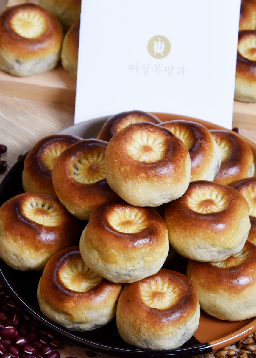 경주빵 반죽 및 팥 앙금 재료 이미지