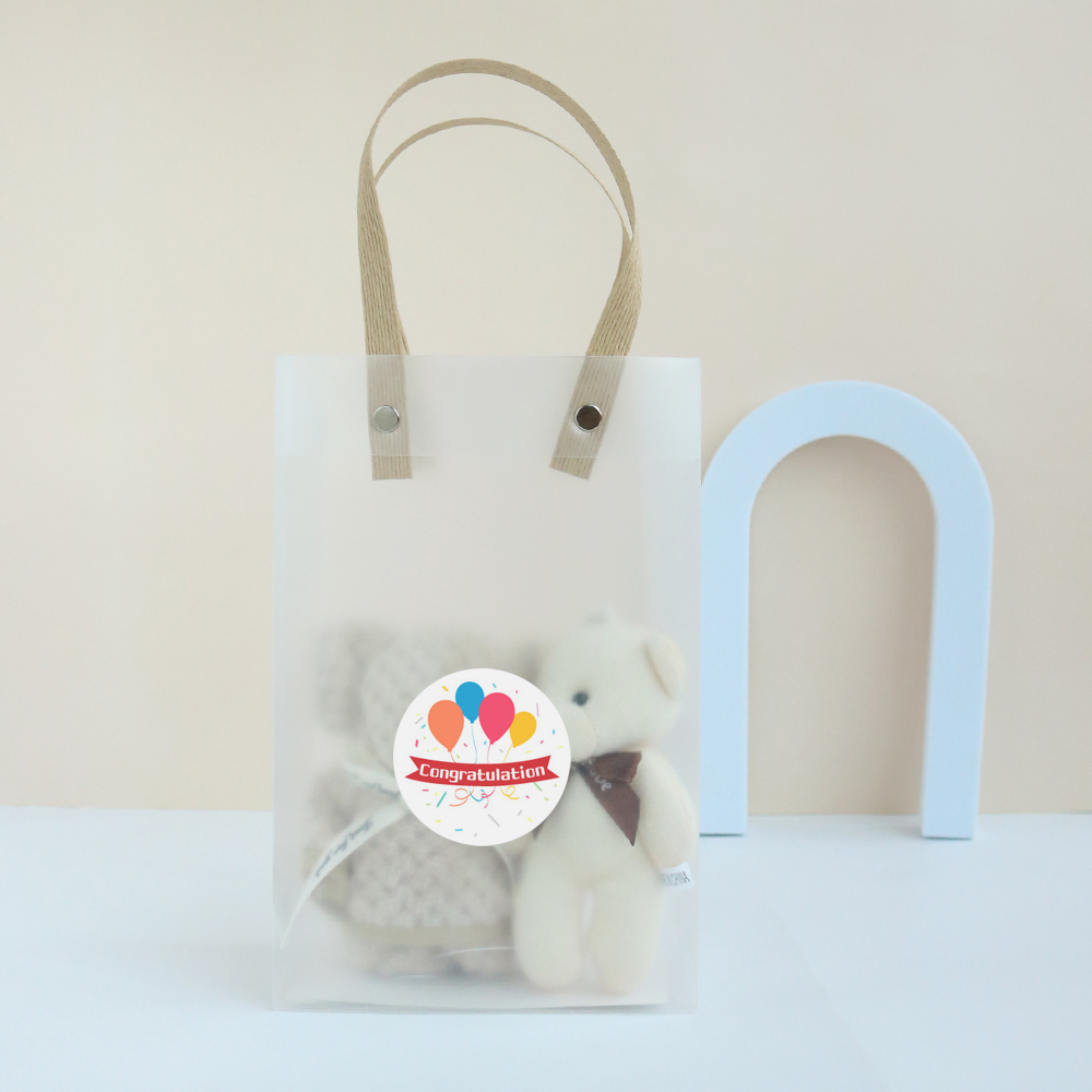 니즈엘 고리 수건 곰 타올(소) 30x30+키링 어린이집 생일 답례품 반투명 가방(소) - 상세 이미지 2