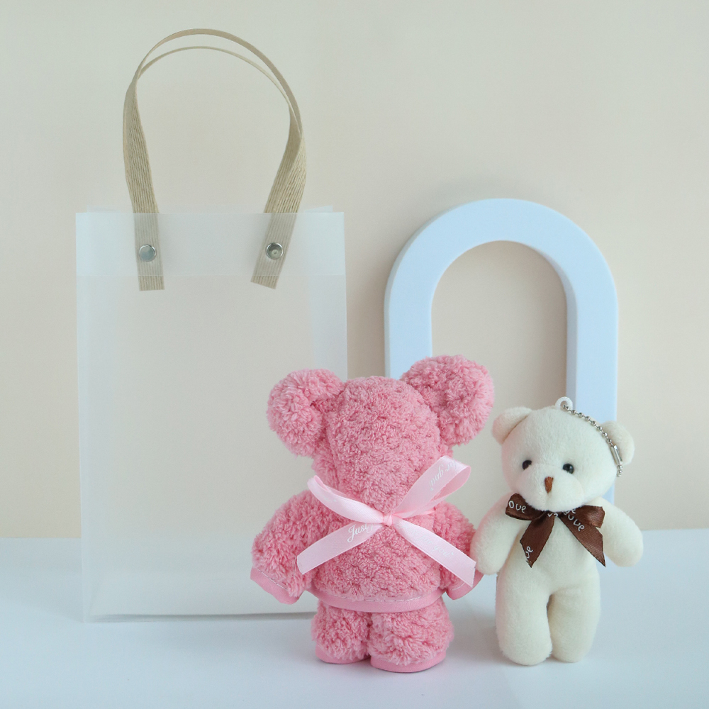 니즈엘 고리 수건 곰 타올(소) 30x30+키링 어린이집 생일 답례품 반투명 가방(소) 이미지 6