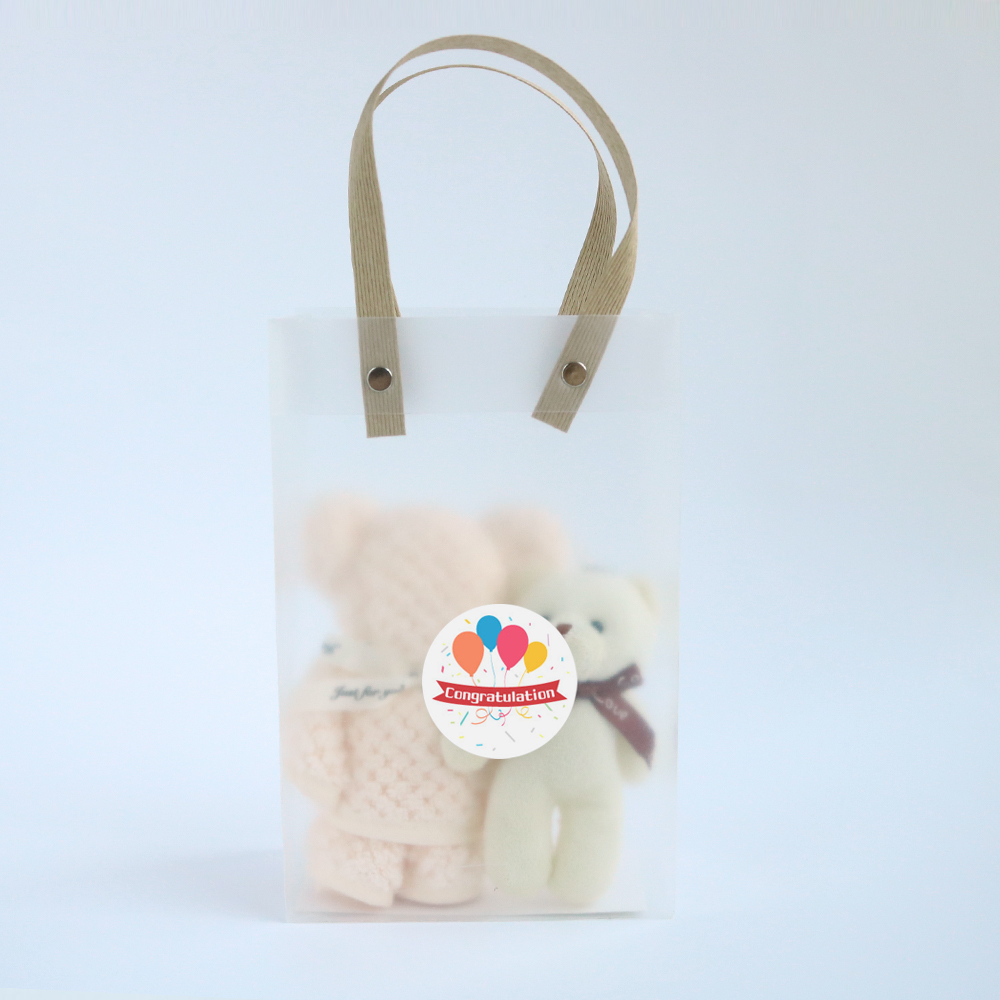 니즈엘 고리 수건 곰 타올(소) 30x30+키링 어린이집 생일 답례품 반투명 가방(소) - 상세 이미지 4