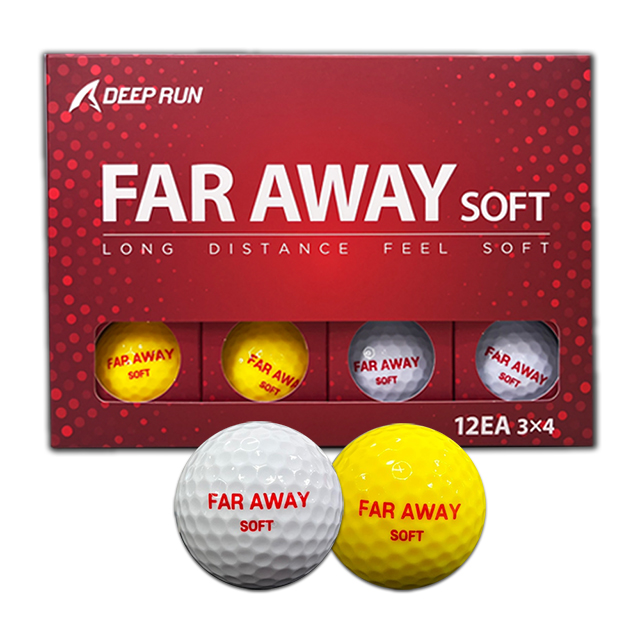 딥런 FAR AWAY 팔어웨이 SOFT 골프공 12구 화이트 엘로우 - 상품 이미지