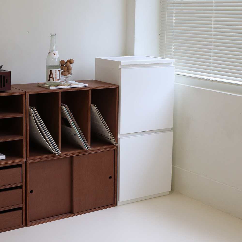 신규색상 올화이트 출시! 그란데 정리함/분리수거함 2단