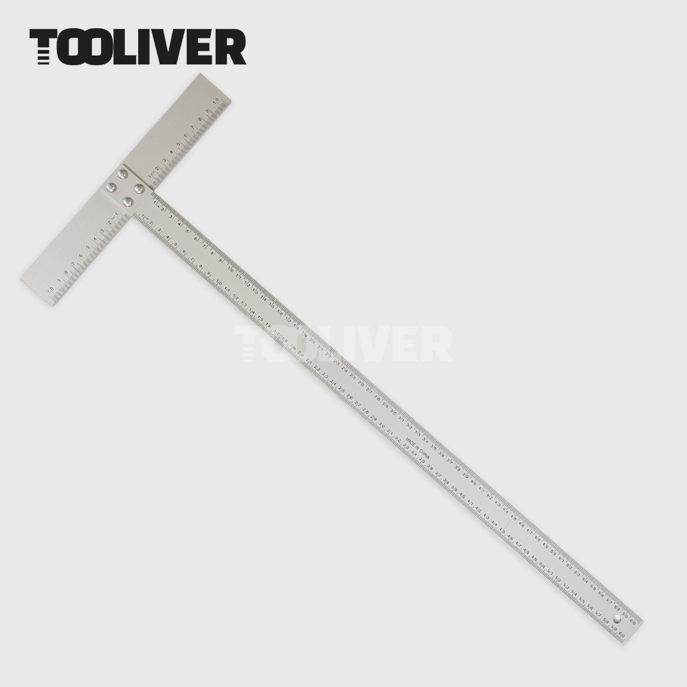 툴리버 티자 T자 알루미늄 타일 제도용 건축 설계 60cm 자 소형 30mm - 상세 이미지 3