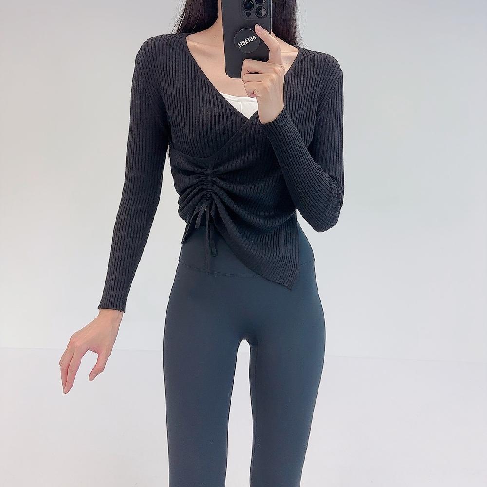 로라벨 마임 필라테스복 여성 요가복 필라테스 요가 상의 옷 커버업 운동복 긴팔 크롭 - 상세 이미지 5