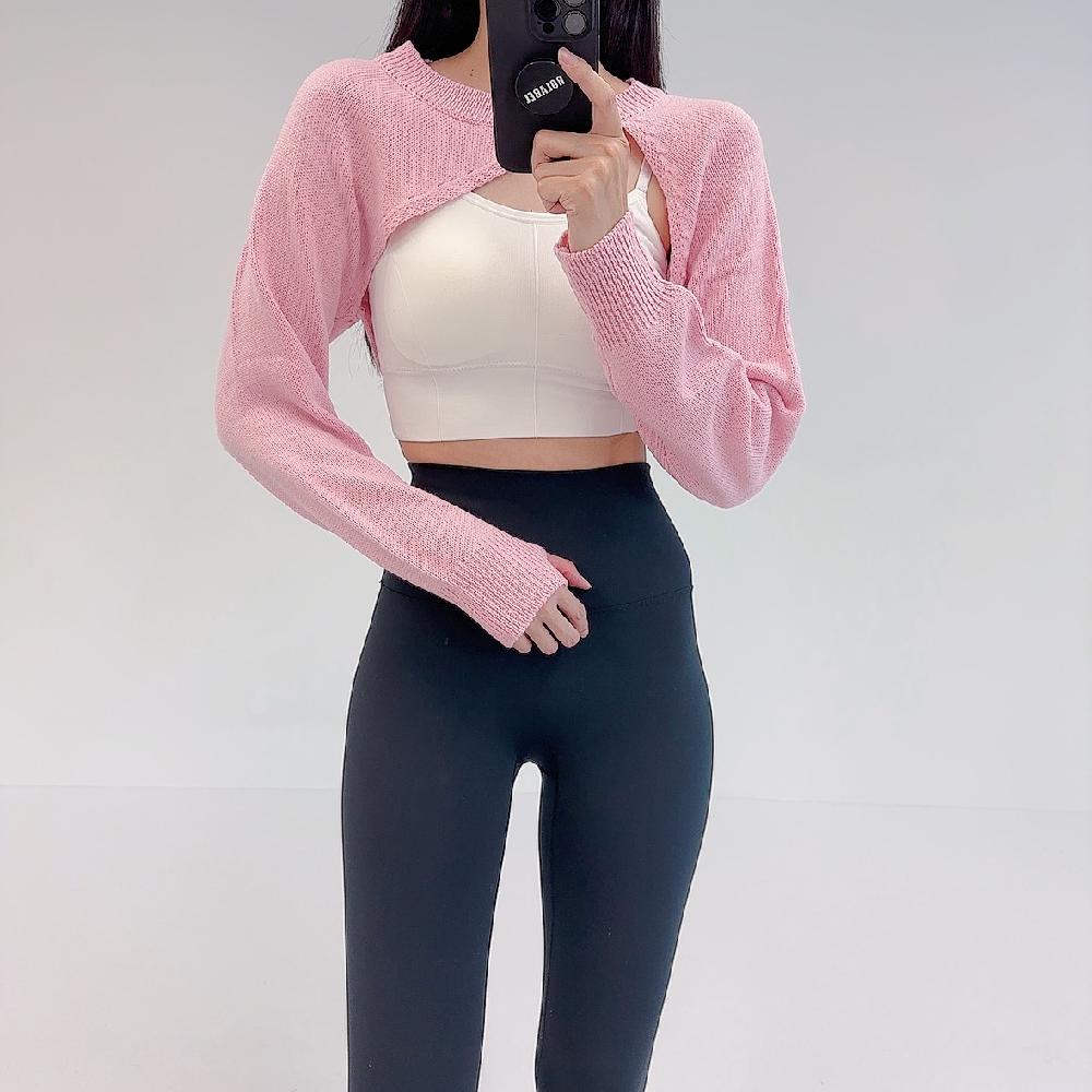 로라벨 플럼 볼레로 필라테스복 여성 요가복 필라테스 요가 상의 옷 커버업 운동복 탑 긴팔 - 상세 이미지 3