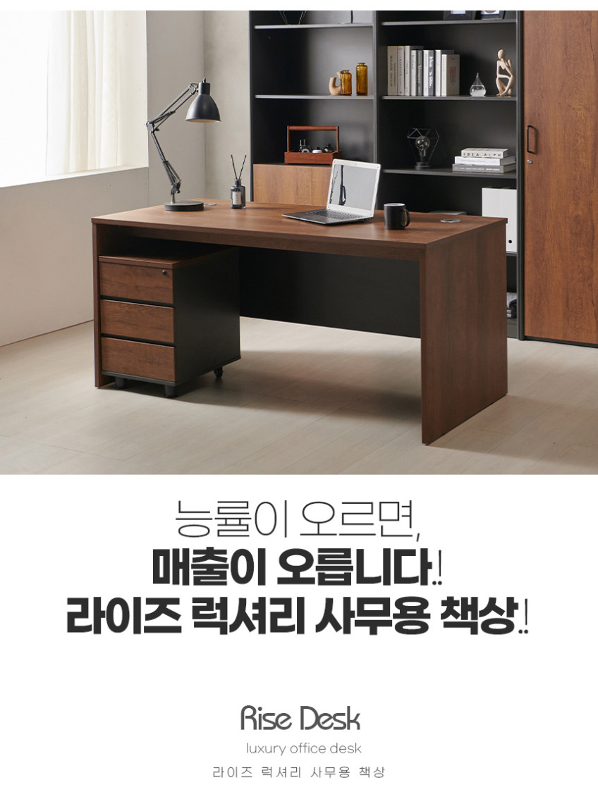 라이즈 중역 사무용책상 사장님 책상 1600mm, 월넛 판매처 상세 정보 이미지 4
