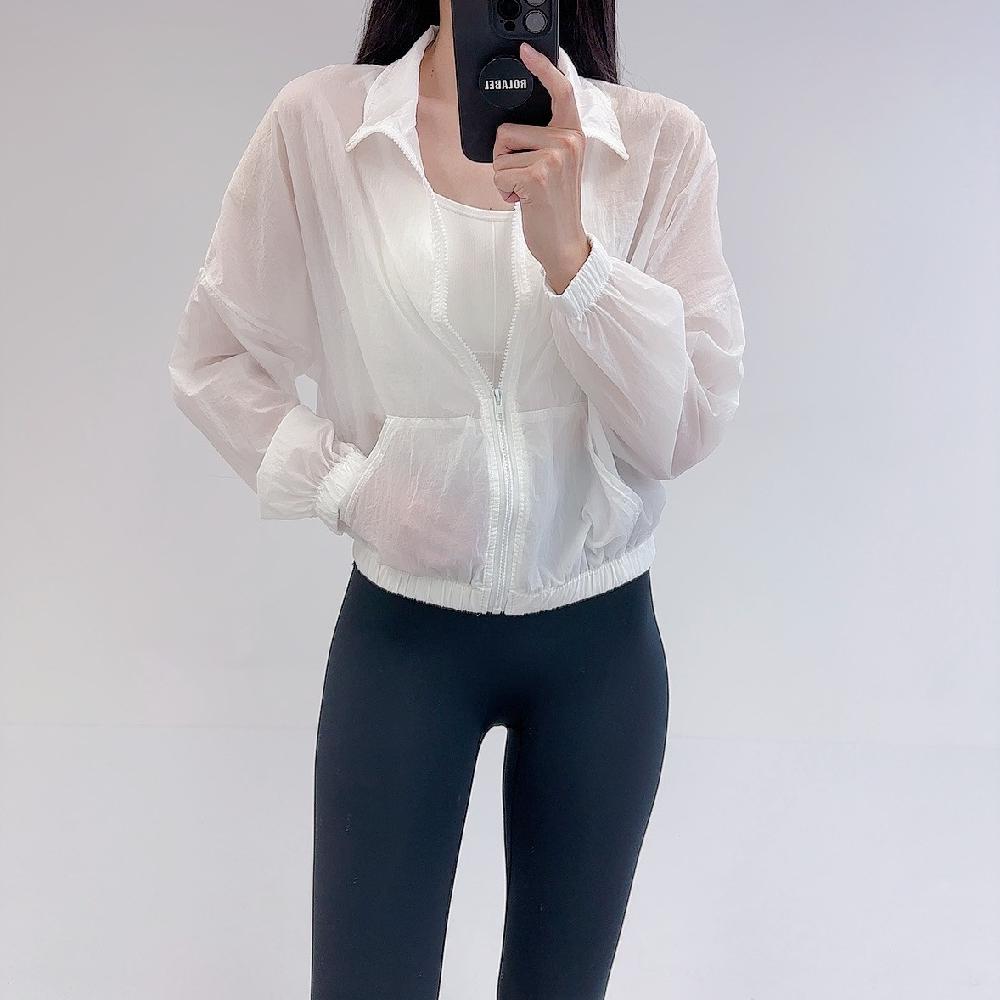 로라벨 벨리 여성바람막이점퍼 레인 크롭 바스락 여름 초경량 루즈핏 아우터 가벼운 점퍼 이미지 6