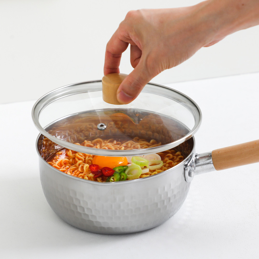 시샘 라면냄비 이유식 스텐 인덕션 함마톤 계량 편수 냄비 16cm